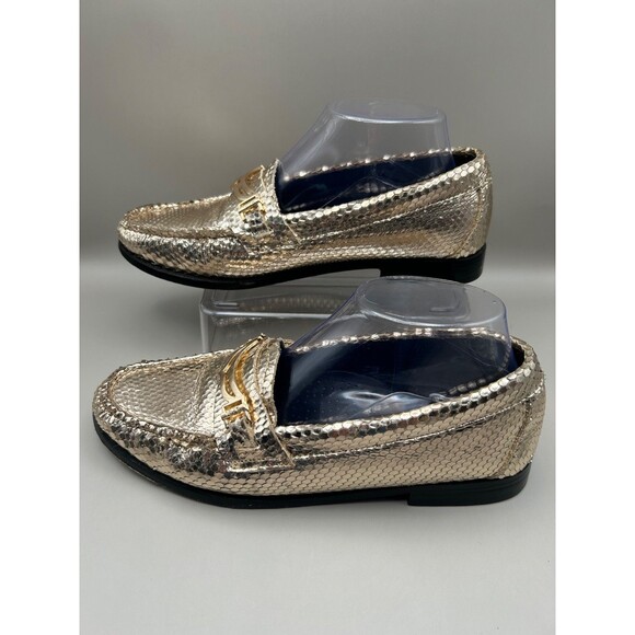 G.H. Bass Weejuns Lilianna Keeper Bit Gold Loafers Snake Women's Size 7.5 M - Picture 2 of 7